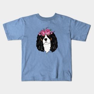 Cavalier King Charles Spaniel Flower Girl Kids T-Shirt